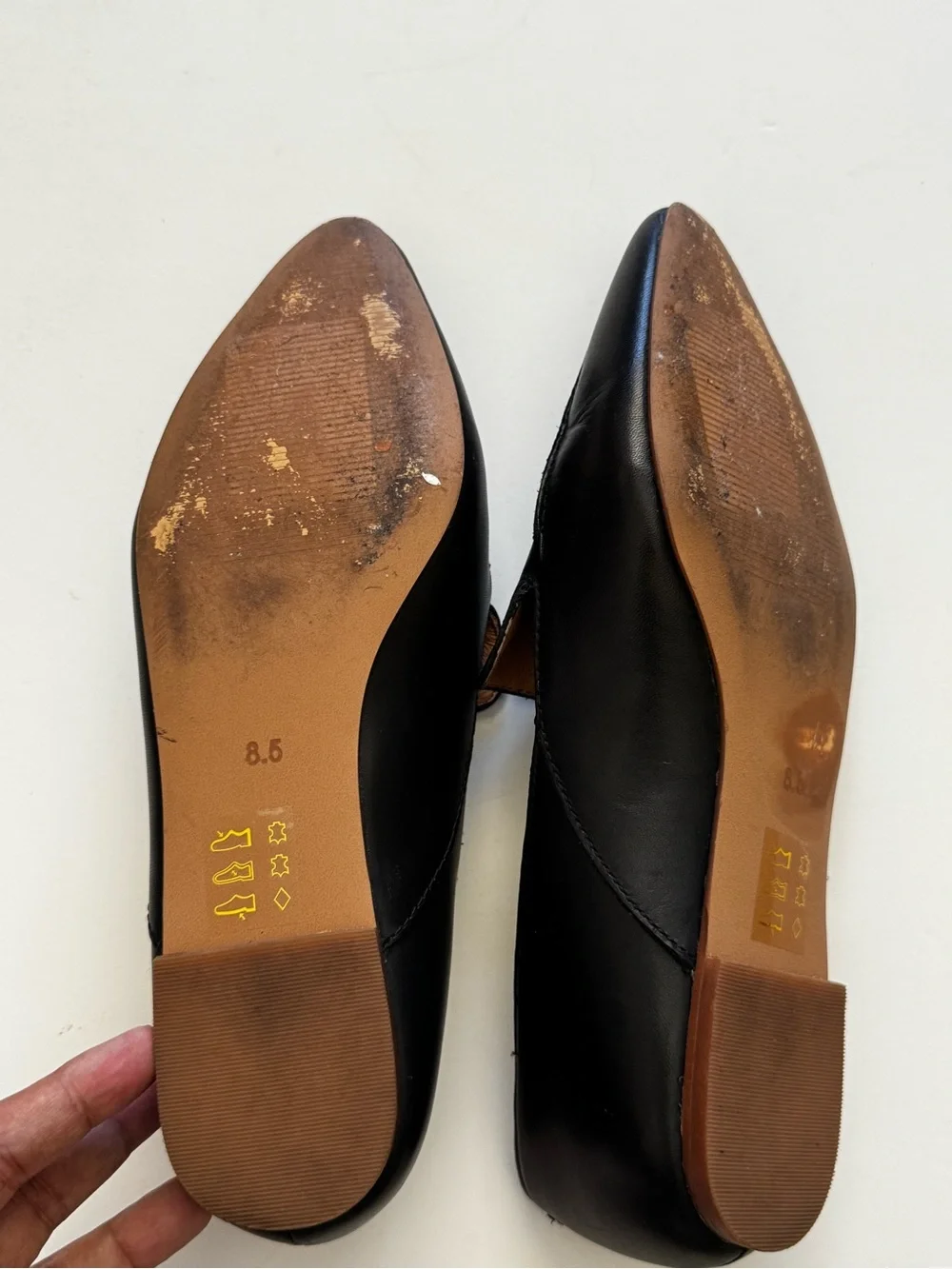 Madewell Black Frances Skimmer Pointed Leather Slip-On Loafers size 8.5